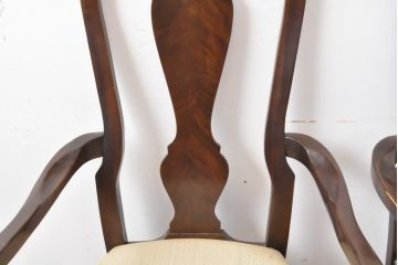 中古　DREXEL HERITAGE(ドレクセルヘリテイジ)　VINTAGE CHERRY(ビンテージチェリー)シリーズの猫脚付きアームチェア2脚セット(ダイニングチェア、椅子、イス)(R-056559)