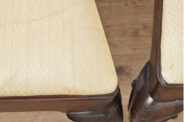 中古　DREXEL HERITAGE(ドレクセルヘリテイジ)　VINTAGE CHERRY(ビンテージチェリー)シリーズの猫脚付きチェア2脚セット(ダイニングチェア、椅子、イス)(R-056560)