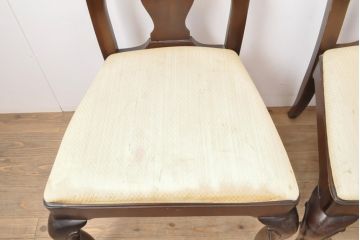 中古　DREXEL HERITAGE(ドレクセルヘリテイジ)　VINTAGE CHERRY(ビンテージチェリー)シリーズの猫脚付きチェア4脚セット(ダイニングチェア、椅子、イス)(R-056561)