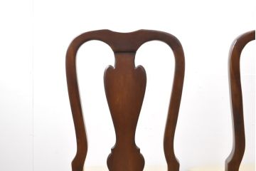 中古　DREXEL HERITAGE(ドレクセルヘリテイジ)　VINTAGE CHERRY(ビンテージチェリー)シリーズの猫脚付きチェア4脚セット(ダイニングチェア、椅子、イス)(R-056561)