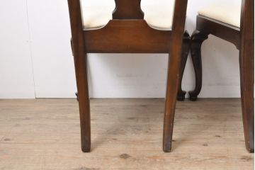 中古　DREXEL HERITAGE(ドレクセルヘリテイジ)　VINTAGE CHERRY(ビンテージチェリー)シリーズの猫脚付きチェア4脚セット(ダイニングチェア、椅子、イス)(R-056561)
