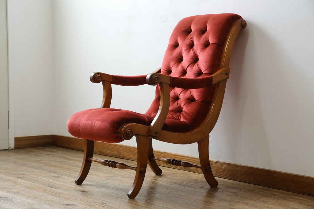 中古　横浜ダニエル(daniel)　ヨーロピアンな部屋づくりにおすすめ!ブーツワイドアームチェア　定価約30万円　(R-056566)