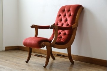 中古　横浜ダニエル(daniel)　ヨーロピアンな部屋づくりにおすすめ!ブーツワイドアームチェア　定価約30万円　(R-056566)