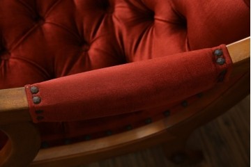 中古　横浜ダニエル(daniel)　ヨーロピアンな部屋づくりにおすすめ!ブーツワイドアームチェア　定価約30万円　(R-056566)