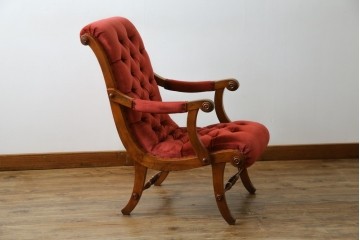 中古　横浜ダニエル(daniel)　ヨーロピアンな部屋づくりにおすすめ!ブーツワイドアームチェア　定価約30万円　(R-056566)