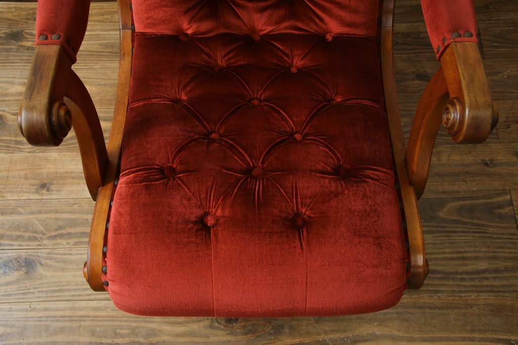 中古　横浜ダニエル(daniel)　ヨーロピアンな部屋づくりにおすすめ!ブーツワイドアームチェア　定価約30万円　(R-056566)