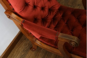 中古　横浜ダニエル(daniel)　ヨーロピアンな部屋づくりにおすすめ!ブーツワイドアームチェア　定価約30万円　(R-056566)