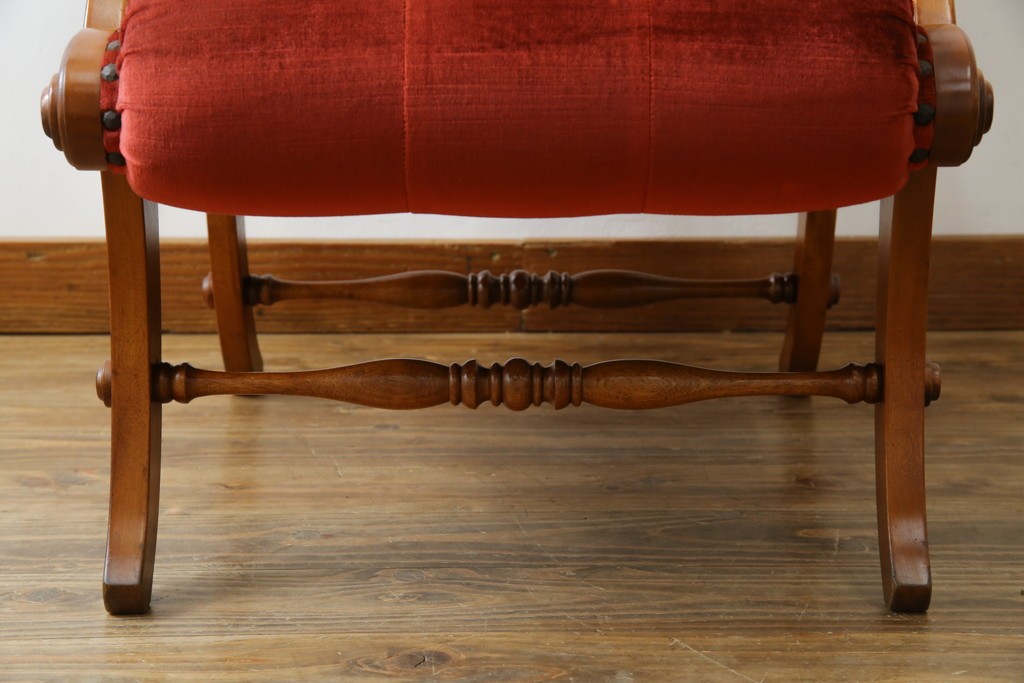 中古　横浜ダニエル(daniel)　ヨーロピアンな部屋づくりにおすすめ!ブーツワイドアームチェア　定価約30万円　(R-056566)