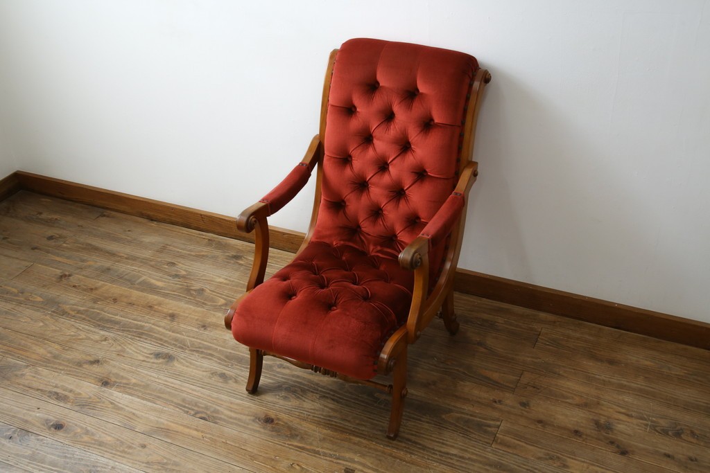 中古　横浜ダニエル(daniel)　ヨーロピアンな部屋づくりにおすすめ!ブーツワイドアームチェア　定価約30万円　(R-056567)