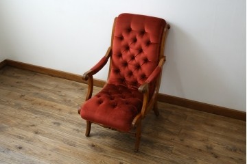 中古　横浜ダニエル(daniel)　ヨーロピアンな部屋づくりにおすすめ!ブーツワイドアームチェア　定価約30万円　(R-056567)