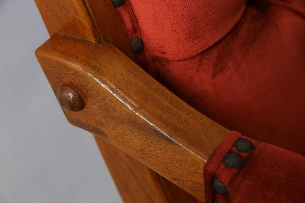 中古　横浜ダニエル(daniel)　ヨーロピアンな部屋づくりにおすすめ!ブーツワイドアームチェア　定価約30万円　(R-056567)