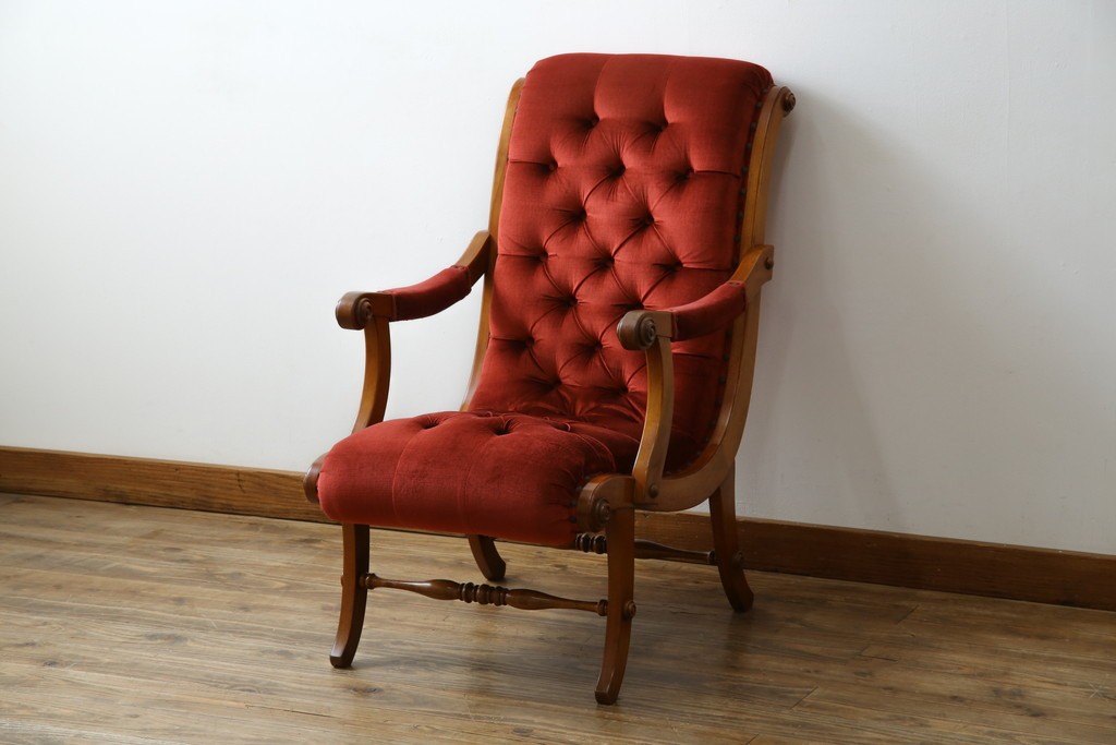 中古　横浜ダニエル(daniel)　ヨーロピアンな部屋づくりにおすすめ!ブーツワイドアームチェア　定価約30万円　(R-056567)