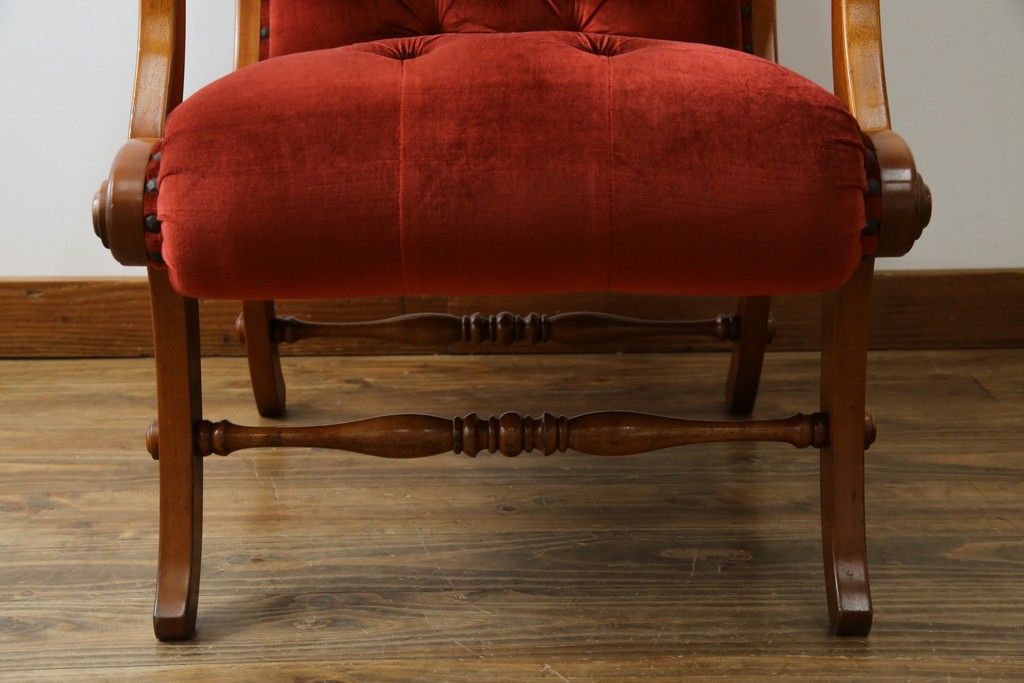 中古　横浜ダニエル(daniel)　ヨーロピアンな部屋づくりにおすすめ!ブーツワイドアームチェア　定価約30万円　(R-056567)