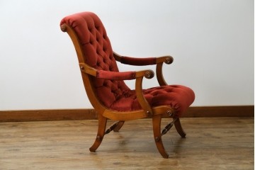 中古　横浜ダニエル(daniel)　ヨーロピアンな部屋づくりにおすすめ!ブーツワイドアームチェア　定価約30万円　(R-056567)