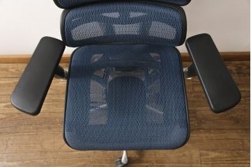 中古　美品　Ergohuman PRO(エルゴヒューマン・プロ)　メッシュ　在宅ワーク用にもおすすめ!　スタイリッシュなワークチェア(アームチェア、椅子、イス)(R-056610)