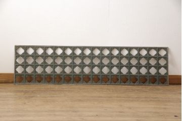 アンティーク建具　希少な珍品!凝った作りの銅製フェンス(欄間、明かり取り、明り取り、金網)(R-056613)
