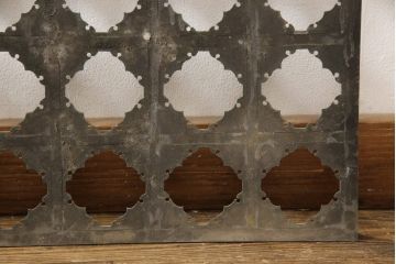 アンティーク建具　希少な珍品!凝った作りの銅製フェンス(欄間、明かり取り、明り取り、金網)(R-056613)