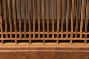 アンティーク建具　枠欅材　細かな細工の上質な格子欄間2枚セット(筬欄間、オサランマ、明かり取り、明り取り)(R-056629)