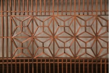アンティーク建具　緻密な組子細工が美しい組子欄間1枚(明かり取り、明り取り)(R-056630)