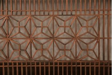 アンティーク建具　緻密な組子細工が美しい組子欄間1枚(明かり取り、明り取り)(R-056630)