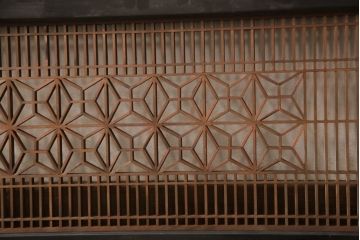 アンティーク建具　緻密な組子細工が美しい組子欄間1枚(明かり取り、明り取り)(R-056630)