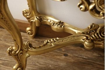 中古　美品　イタリア　ロココ調　SILIK(シリック)　大理石の天板とゴールドの装飾がゴージャス感を高めるコンソールテーブル(サイドテーブル、飾り台)(定価約60万円)(R-056636)