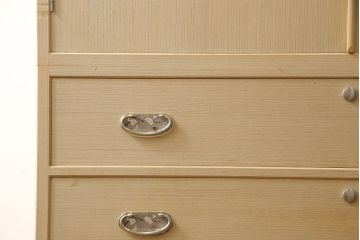 中古　加茂桐箪笥　伝統工芸士　斉藤敬二作　職人技が光る総桐箪笥(胴厚・四方丸)(桐タンス、桐たんす、着物箪笥)(R-056642)
