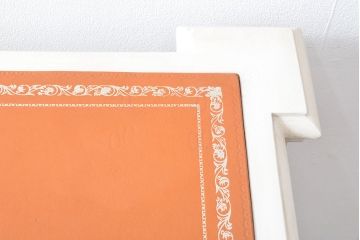 イタリアビンテージ　SILIK(シリック)　天板本革製　ハンドメイド　ロココ調の贅沢なデスク(片袖机、ヴィンテージ、在宅用、在宅ワーク)(定価約120万円)(R-056669)