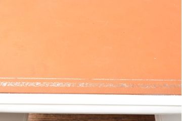イタリアビンテージ　SILIK(シリック)　天板本革製　ハンドメイド　ロココ調の贅沢なデスク(片袖机、ヴィンテージ、在宅用、在宅ワーク)(定価約120万円)(R-056669)