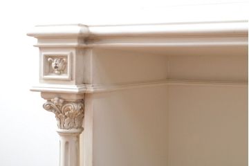 イタリアビンテージ　SILIK(シリック)　天板本革製　ハンドメイド　ロココ調の贅沢なデスク(片袖机、ヴィンテージ、在宅用、在宅ワーク)(定価約120万円)(R-056669)
