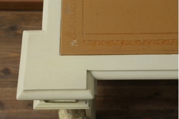 イタリアビンテージ　SILIK(シリック)　天板本革製　ハンドメイド　ロココ調の贅沢なデスク(片袖机、ヴィンテージ、在宅用、在宅ワーク)(定価約120万円)(R-056670)