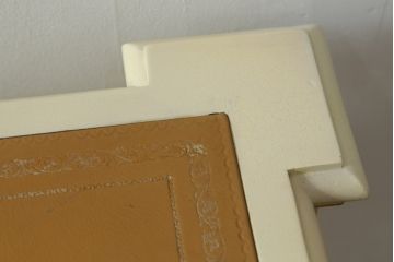 イタリアビンテージ　SILIK(シリック)　天板本革製　ハンドメイド　ロココ調の贅沢なデスク(片袖机、ヴィンテージ、在宅用、在宅ワーク)(定価約120万円)(R-056670)