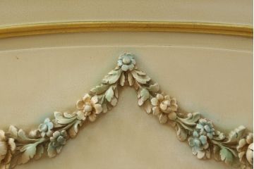 イタリアビンテージ　SILIK(シリック)　天板本革製　ハンドメイド　ロココ調の贅沢なデスク(片袖机、ヴィンテージ、在宅用、在宅ワーク)(定価約120万円)(R-056670)