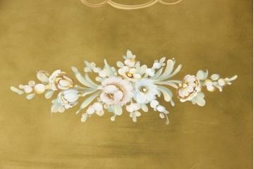 イタリアビンテージ　SILIK(シリック)　ハンドペイント・ゴールド　ロココ調の贅沢なセンターテーブル(ローテーブル、ソファテーブル、ヴィンテージ)(定価約32万円)(R-056673)