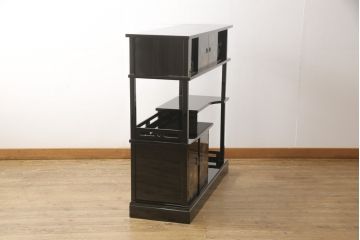 中古　美品　輪島塗り　花の蒔絵が美しい飾り棚(茶棚、キャビネット)(定価推定300万円)(R-056675)