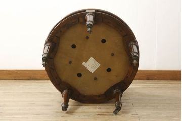 中古　DREXEL HERITAGE(ドレクセルヘリテイジ) Upholstery(アップホルスタリー)　本革製の優雅なキャスター付きデスクチェア(ゲームチェア、回転チェア、椅子)(R-056709)