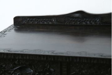 ビンテージ　軽井沢彫り　ダイナミックな桜の彫刻が目を引くサイドボード(収納棚、キャビネット、戸棚、ヴィンテージ)(R-056711)
