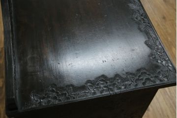 ビンテージ　軽井沢彫り　ダイナミックな桜の彫刻が目を引くサイドボード(収納棚、キャビネット、戸棚、ヴィンテージ)(R-056711)