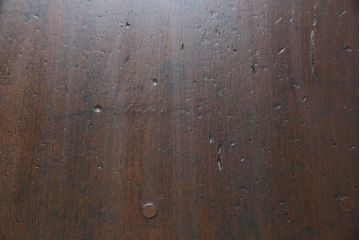 和製アンティーク　三方栗材　引き出しがたっぷり付いた桜金具の両袖机(文机、座机、デスク、在宅用、在宅ワーク)(R-056712)