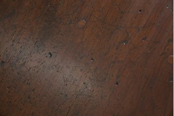 和製アンティーク　三方栗材　引き出しがたっぷり付いた桜金具の両袖机(文机、座机、デスク、在宅用、在宅ワーク)(R-056712)