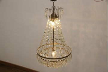 フランスアンティーク　煌びやかなガラスが美しいシャンデリア(天井照明、吊り下げ照明)(R-056715)