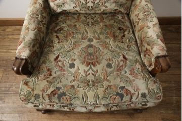 中古　美品　DREXEL HERITAGE(ドレクセルヘリテイジ)　Upholstery(アップホルスタリー)　エレガントな花柄の1人掛けソファ(アームソファ、一人掛け)(定価約55万円)(R-056718)