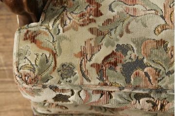 中古　美品　DREXEL HERITAGE(ドレクセルヘリテイジ)　Upholstery(アップホルスタリー)　エレガントな花柄の1人掛けソファ(アームソファ、一人掛け)(定価約55万円)(R-056718)