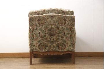 中古　美品　DREXEL HERITAGE(ドレクセルヘリテイジ)　Upholstery(アップホルスタリー)　エレガントな花柄の1人掛けソファ(アームソファ、一人掛け)(定価約55万円)(R-056718)