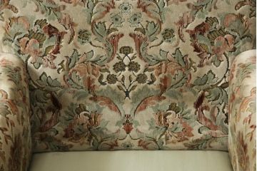 中古　美品　DREXEL HERITAGE(ドレクセルヘリテイジ)　Upholstery(アップホルスタリー)　エレガントな花柄の1人掛けソファ(アームソファ、一人掛け)(定価約55万円)(R-056718)