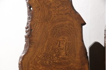 中古　立派な杢目!欅玉杢が目を引く衝立て(仕切り、パーテーション、つい立て)(R-056719)