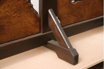 中古　立派な杢目!欅玉杢が目を引く衝立て(仕切り、パーテーション、つい立て)(R-056719)
