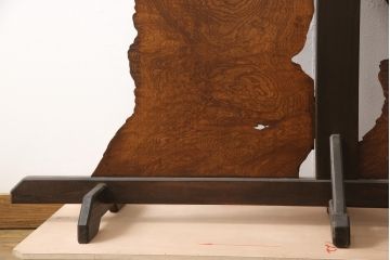 中古　立派な杢目!欅玉杢が目を引く衝立て(仕切り、パーテーション、つい立て)(R-056719)