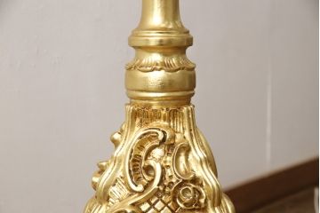 中古　美品　イタリア　SILIK(シリック)　バロックスタイルのゴージャスなフロアスタンド(フロアランプ、照明、ランプシェード)(定価約45万円)(R-056720)
