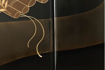 中古　美品　輪島塗り　趣ある蒔絵と螺鈿が美しい鏡台(三面鏡、ミラー、ドレッサー)(定価推定150万円)(R-056739)